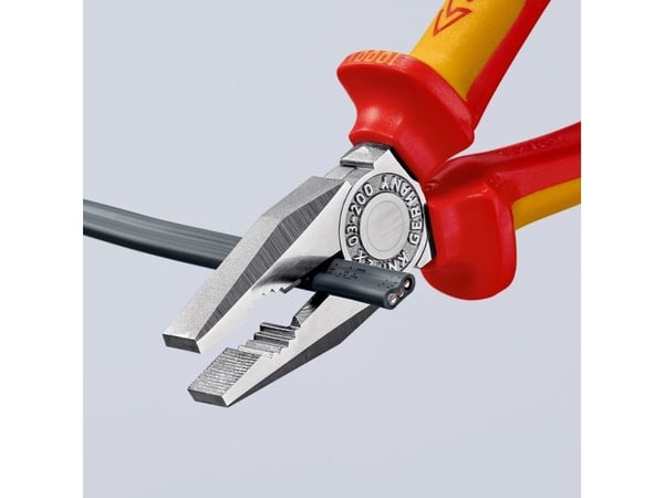 Knipex Kombizange 03 06 200, Kombinasjonstang, Stål, Plast, Oransje, Rød, 200 mm, 326 g