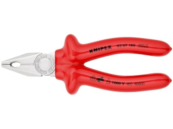 Knipex 03 07 180, Kombinasjonstang, Stål, Plast, Rød, 180 mm, 285 g