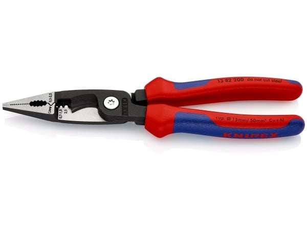 Knipex 13 82 200, Kärkipihdit, Terästä, Muovi, Sininen, Punainen, 200 mm, 280 g