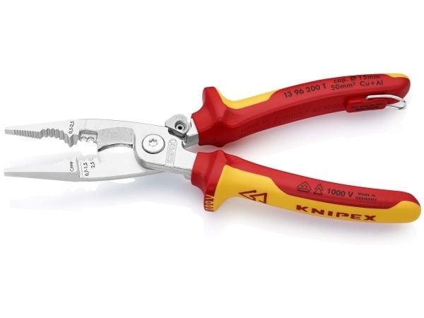 Knipex 13 96 200 T, 1,5 cm, Stål, Plast, Rød, Gult, 1000 V, 65 mm