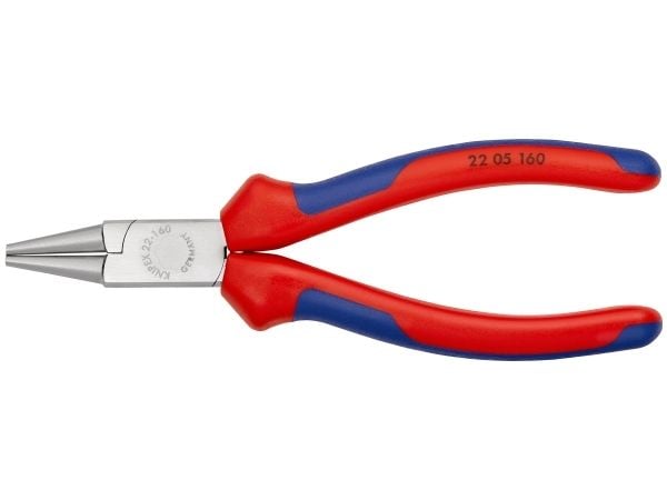 Knipex 22 05 160, Nesetang, Kromvanadiumstål, Plast, Blå, Rød, 160 mm, 169 g