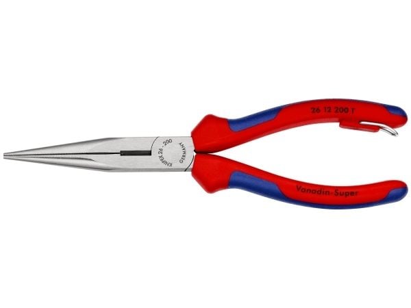 Knipex 26 12 200 T, Nesetang, 2,5 mm, 7,3 cm, Kromvanadiumstål, Blå, Rød, 200 mm
