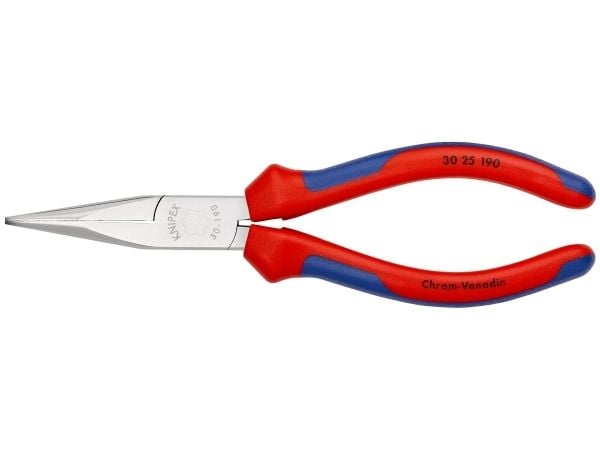 Knipex 30 25 190, Nesetang, 2,4 mm, 5 cm, Stål, Blå, Rød, 190 mm
