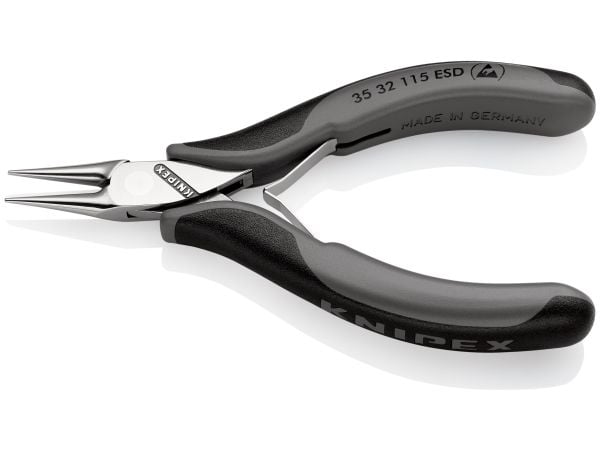 Knipex 35 32 115 ESD, nåletang, stål, plast, svart, grå, 115 mm, 70 g