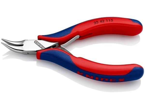 Knipex 35 42 115 SB Elektroniikka- ja hienomekaniikka Litteäkärkiset pihdit 45° taivutettu 115 mm
