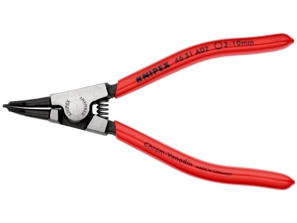 Knipex 46 31 A02, Låseringtang, Kromvanadiumstål, Plast, Rød, 130 mm, 83 g
