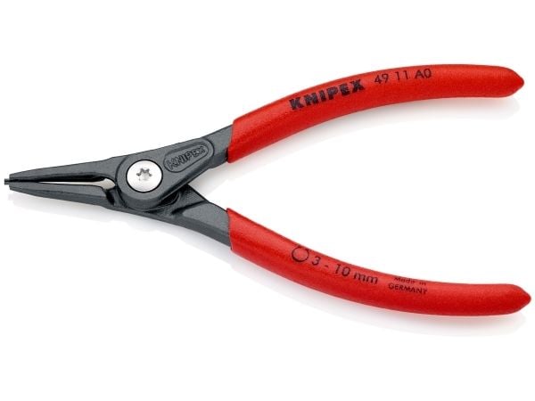 Knipex 49 11 A0, Låseringtang, Kromvanadiumstål, Plast, Rød, 140 mm, 101 g