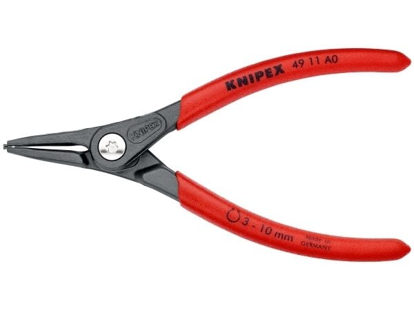 Knipex 49 11 A0, Låseringtang, Kromvanadiumstål, Plast, Rød, 140 mm, 101 g