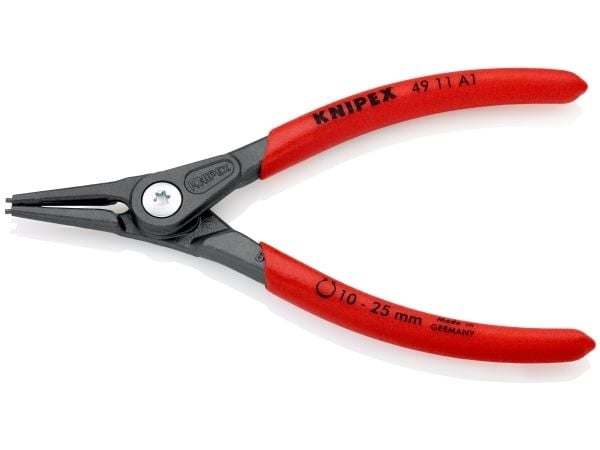Knipex 49 11 A1 Varmistuspihdit Sopii ulkorenkaisiin 10-25 mm Kärkimäinen muoto suora