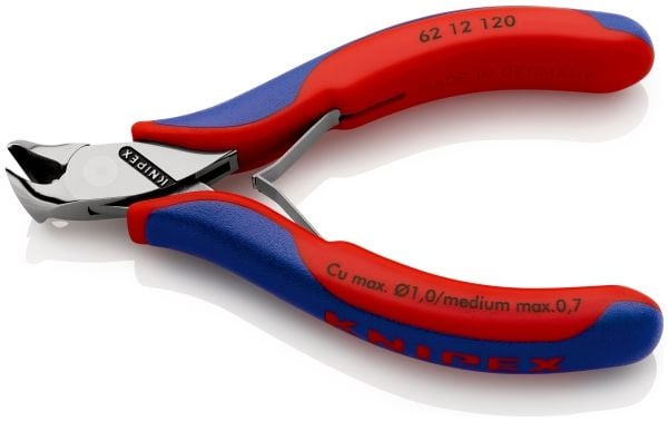 Knipex 62 12 120, Endekuttende tang, Stål, Plast, Blå, Rød, 120 mm, 93 g