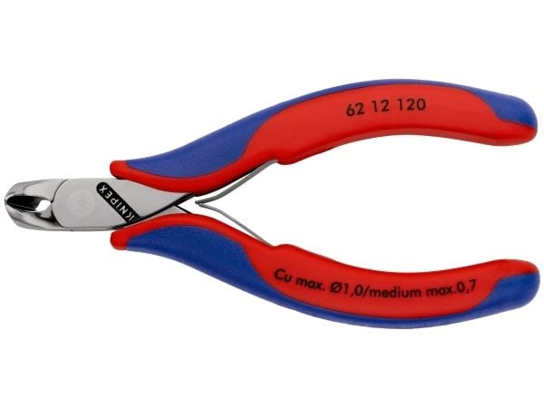 Knipex 62 12 120, Endekuttende tang, Stål, Plast, Blå, Rød, 120 mm, 93 g