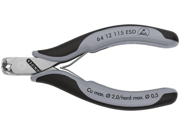 Knipex 64 12 115 ESD, tang, stål, plast, svart, grå, 115 mm, 94 g
