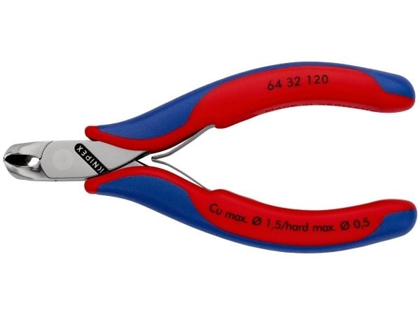 Knipex 64 32 120, Endekuttende tang, Stål, Blå, Rød, 120 mm, 92 g