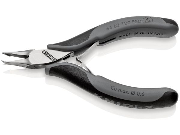 Knipex 64 62 120 ESD, Skjæretang, Stål, Plast, Svart, Grå, 120 mm, 70 g