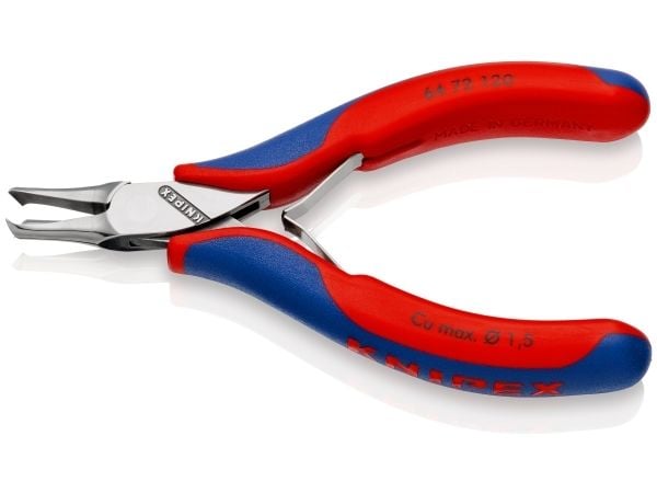 Knipex 64 72 120, Endekuttende tang, Stål, Blå, Rød, 120 mm, 95 g