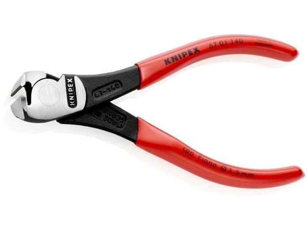 Knipex 67 01 140, Hovtang, Kromvanadiumstål, Plast, Rød, 140 mm, 152 g