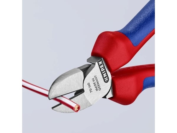 Knipex KP-7002160, Handdriven kabelavbitare, Blå, Röd, Stål, Blå, Röd, Rostfritt stål, 62 HRC, 4 mm