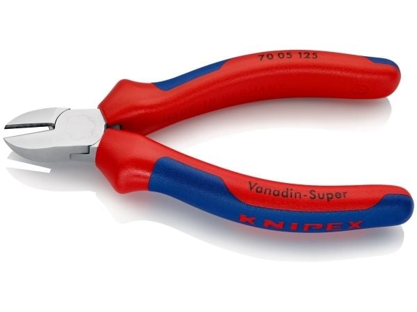 Knipex 70 05 125, Diagonal tang, Plast, Blå, Rød, 125 mm