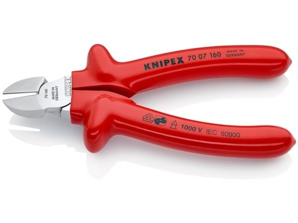 Knipex 70 07 160, Diagonal tang, Kromvanadiumstål, Plast, Rød, 160 mm, 227 g