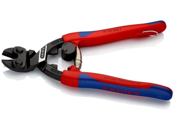 Knipex 71 22 200 T, Boltkutter, Blå, Rød, HRC 64, Sort, Blå, Rød, 55 mm, 23 mm