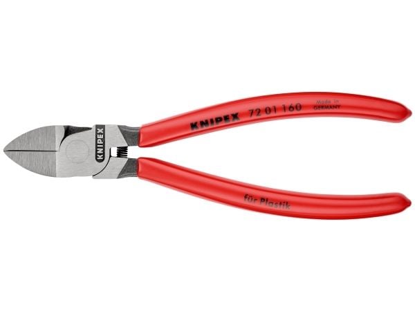Knipex 72 01 160, Avbitartång, Kromvanadinstål, Plast, Röd, 160 mm, 164 g