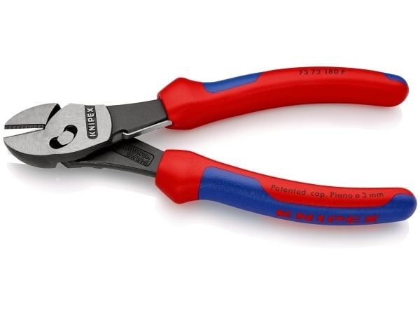 Knipex TwinForce, Diagonal tang, Kromvanadiumstål, Plast, Blå, Rød, 180 mm, 280 g