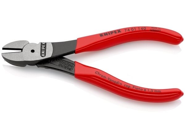 Knipex 74 01 140, Diagonal tang, Kromvanadiumstål, Plast, Rød, 140 mm, 131 g