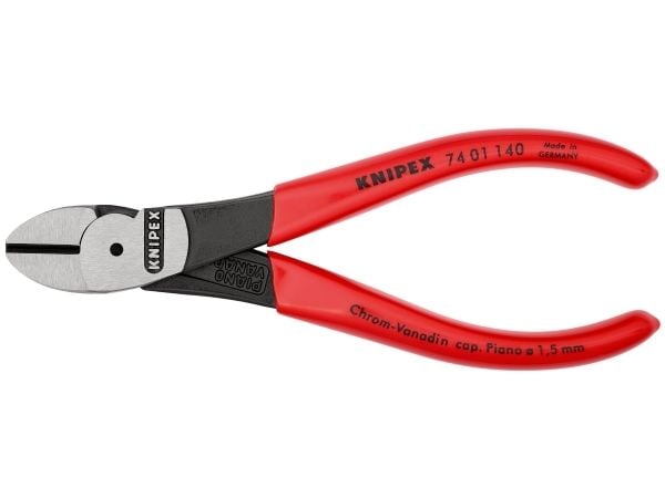Knipex 74 01 140, Diagonal tang, Kromvanadiumstål, Plast, Rød, 140 mm, 131 g