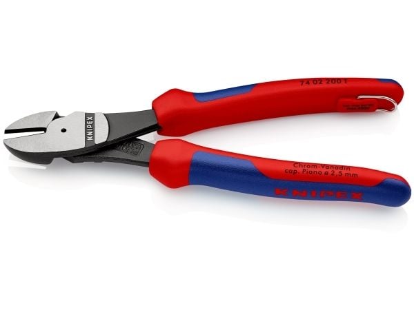 Knipex 74 02 200 T, Avbitertang, 4,2 mm, Kromvanadiumstål, Plast, Blå, Rød, 200 mm