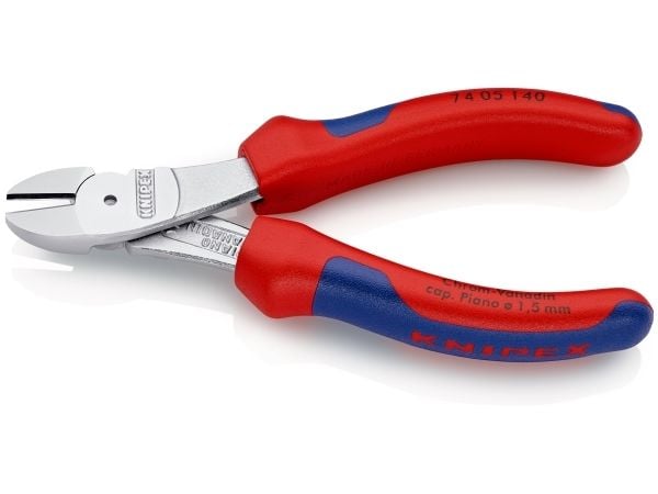 Knipex 74 05 140, Diagonal tang, Kromvanadiumstål, Plast, Blå, Rød, 140 mm, 157 g