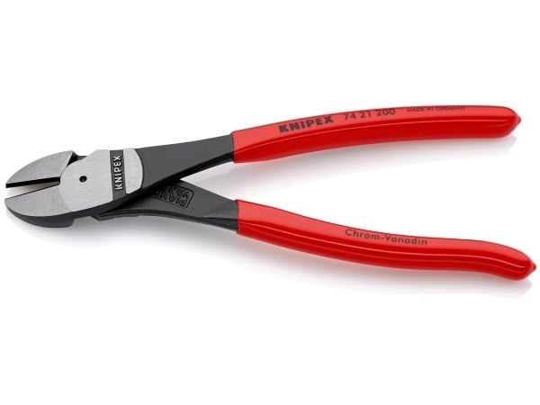 Knipex 74 21 200, Diagonal tang, Kromvanadiumstål, Plast, Rød, 200 mm, 258 g