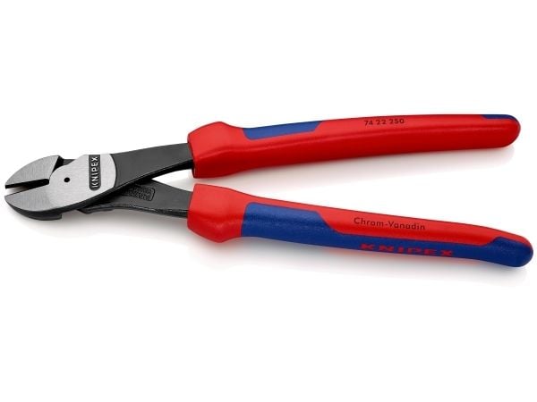 Knipex 74 22 250, Diagonal tang, Kromvanadiumstål, Plast, Blå, Rød, 250 mm, 437 g