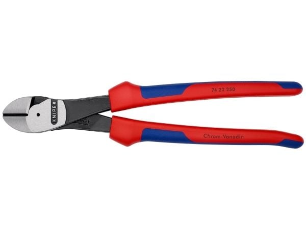 Knipex 74 22 250, Diagonal tang, Kromvanadiumstål, Plast, Blå, Rød, 250 mm, 437 g