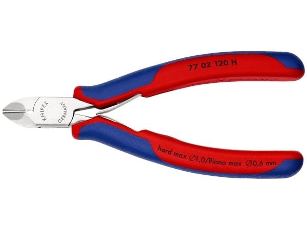 Knipex 77 02 120 H, Diagonal tang, Plast, Blå, Rød, 120 mm, 85 g