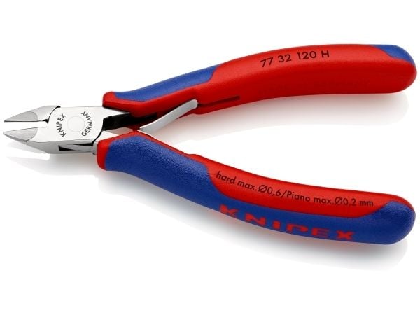 Knipex 77 32 120 H, Diagonal tang, 1,4 cm, 7,5 mm, Stål, Blå, Rød, 120 mm