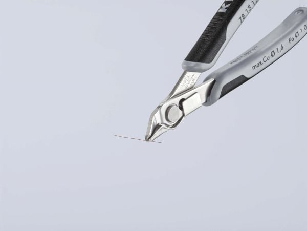 Knipex 78 13 125 ESD, Avbitartång, Rostfritt stål, Stål, Plast, Svart, Grå, 125 mm, 57 g