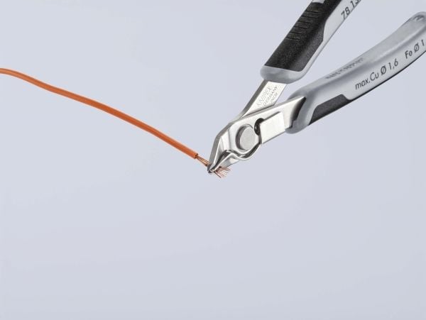 Knipex 78 13 125 ESD, Sivuleikkurit, Ruostumaton teräs, Terästä, Muovi, Musta, Harmaa, 125 mm, 57 g