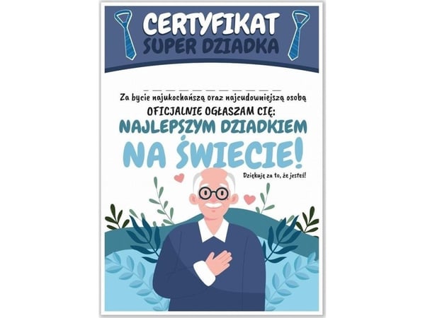 LearnHow A4-sertifikat Superbestefarsdag 5 stk