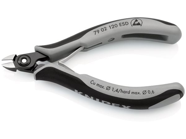 Knipex 79 02 120 ESD, Diagonal tang, 6,5 mm, 6,5 mm, 1,4 mm, 9 mm, Beskyttelse mot elektrostatisk utladning (ESD)
