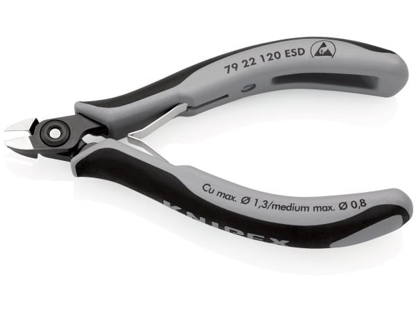 Knipex 79 22 120 ESD, Diagonal tang, 9 mm, 6,5 mm, 6,5 mm, 1,3 mm, Kromvanadiumstål