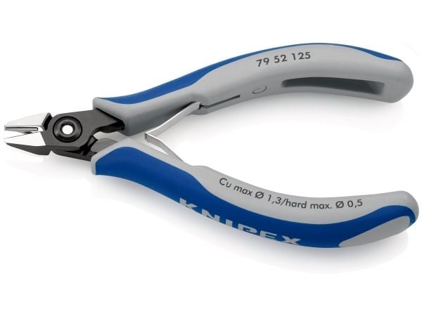 Knipex 79 52 125, Diagonal tang, Kromvanadiumstål, Plast, Blå, Grå, 125 mm, 58 g