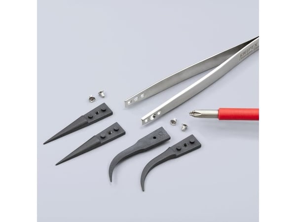 Knipex 92 81 05, Rostfritt stål, Svart, Rostfritt stål, Spetsig, Rak, 17 g, 10 mm