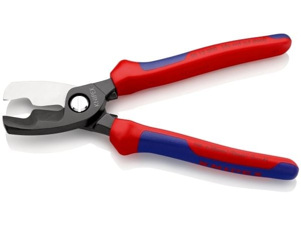 Knipex 95 12 200, Sivuleikkurit, Kolahduksenkestävä, Dielektrinen, Terästä, Muovi, Sininen, Punainen, 200 mm