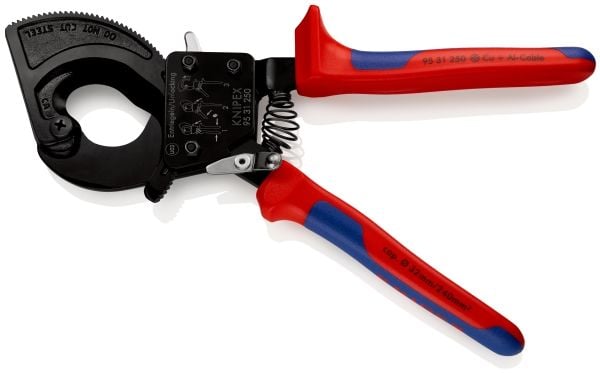 Knipex 95 31 250, Kaapelileikkuri, Sininen, Punainen, Terästä, Musta, Sininen, Punainen, 3,2 cm, REACH