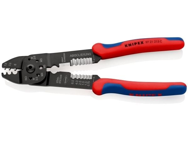 Knipex 97 21 215 C, Diagonal tang, Metall, Plast, Blå, Rød, 230 mm, 222 g