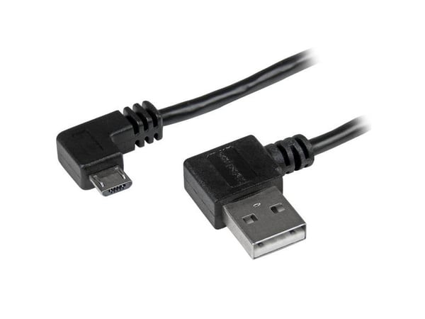 StarTech.com 2m 6 ft Micro-USB-kaapeli suorakulmaisilla liittimillä - M/M - USB A-Micro B-kaapeli - 6ft oikeakulmainen Micro-USB-kaapeli (USB2AUB2R...