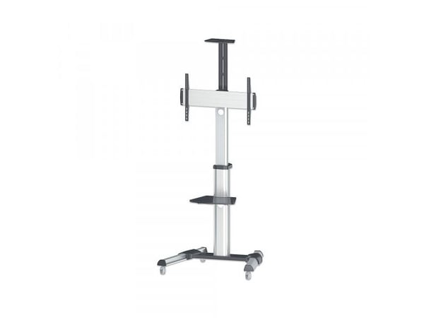 Manhattan TV & Monitor Mount, Trolley Stand, 1 näyttö, Näyttökoot: 37-65", hopea, VESA 200x200 - 600x400mm, Max 50kg, LFD, elinikäinen takuu - ...