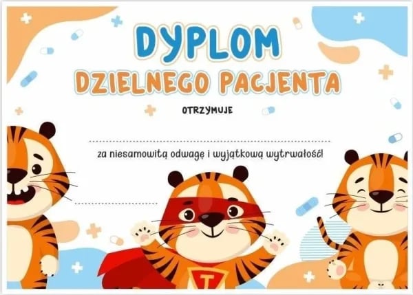 LearnHow diplom A5 modig pasient - tiger 10 stk