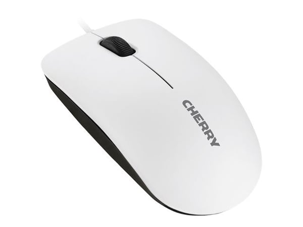 CHERRY MC 1000 - Mus - höger- och vänsterhänta - optisk - 3 knappar - kabelansluten - USB - vit (överdel), svart bas