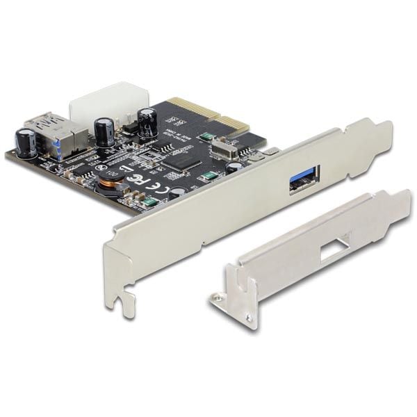 Delock PCI Express x4 Card > 1 x external + 1 x internal SuperSpeed USB 10 Gbps (USB 3.1, Gen 2) - USB-adapter - PCIe 3.0 x4 lav profil - USB 3.1 x...